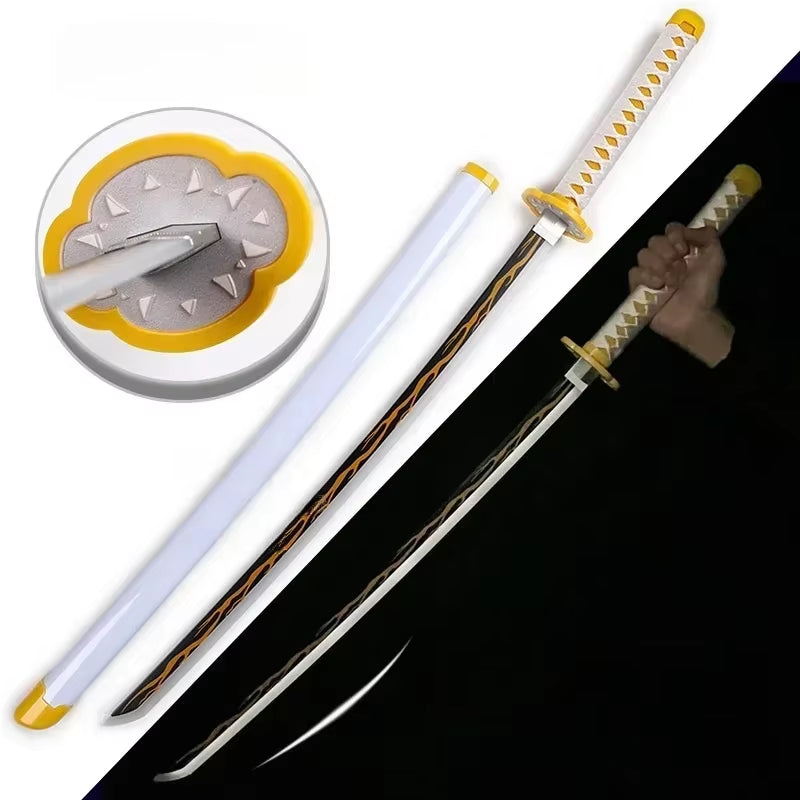 75Cm Luminous Demon Slayer Katana Swords Rechargeable Real Size Japanese Katana Samurai Tanjirou Cosplay Prop Anime Toys Gift