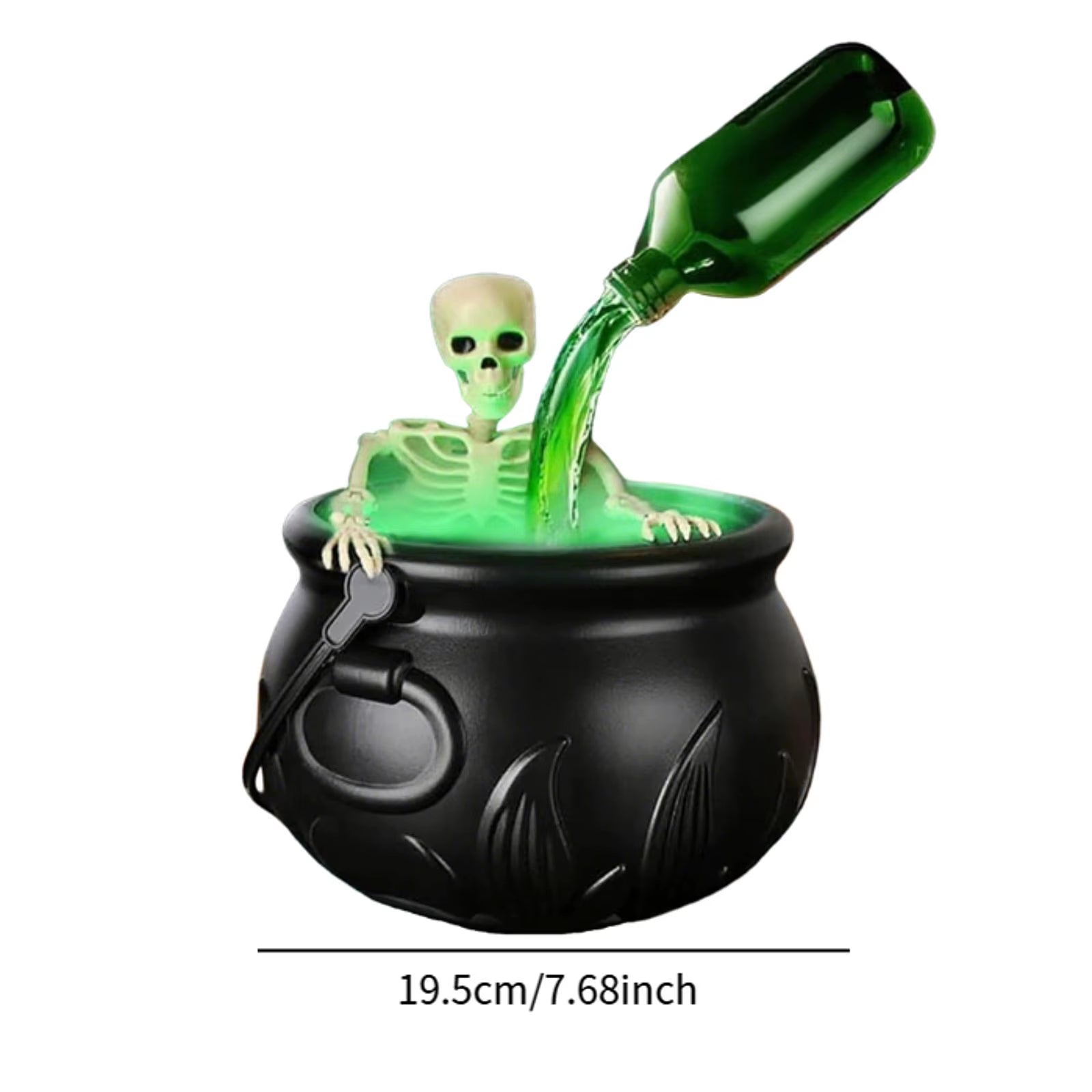 Halloween Witch Cauldron Mist Maker with Lights Indoor Floating Bottle Mist Maker Spooky Horror Holiday Haunted House Pot Prop