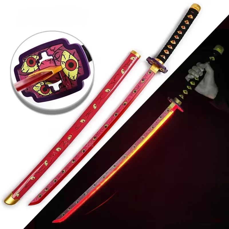 75Cm Luminous Demon Slayer Katana Swords Rechargeable Real Size Japanese Katana Samurai Tanjirou Cosplay Prop Anime Toys Gift