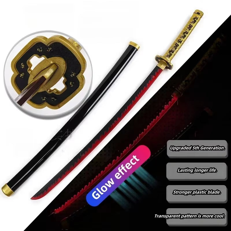 75Cm Luminous Demon Slayer Katana Swords Rechargeable Real Size Japanese Katana Samurai Tanjirou Cosplay Prop Anime Toys Gift