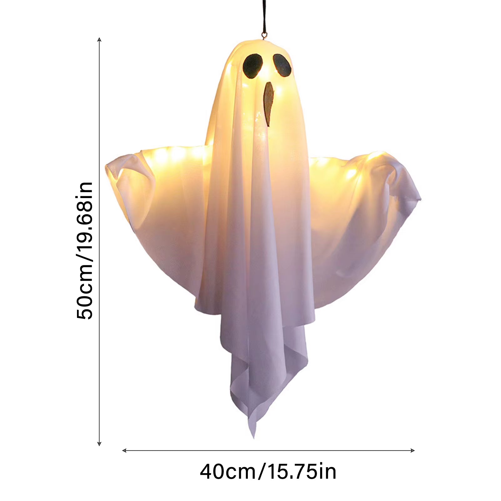 Halloween LED Ghost Lights Decorations Adjustable Hanging Spooky Decor for Halloween Party Home Outdoor Decoration