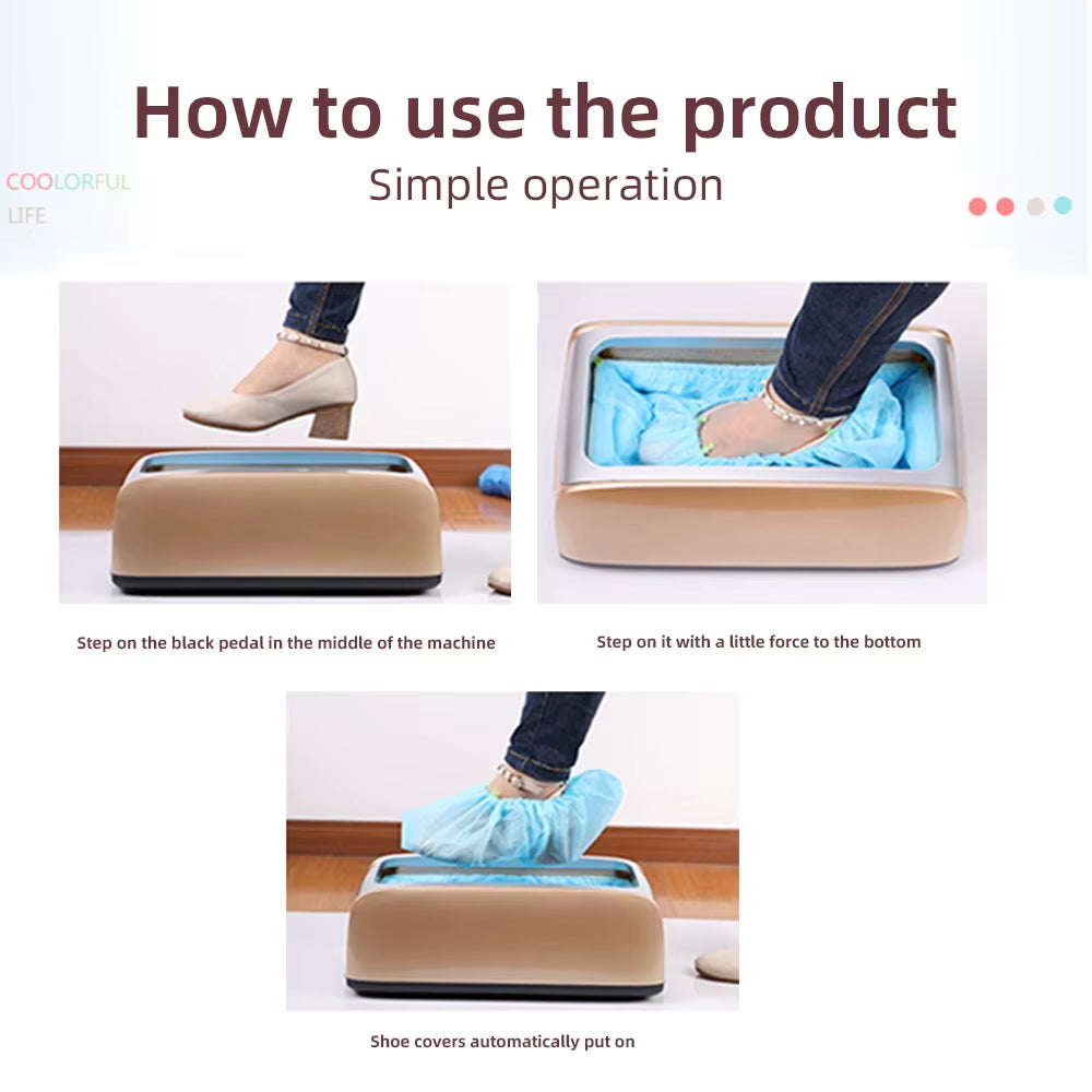 Automatic Shoe Cover Dispenser Machine, Shoe Cover Dispenser with 200Pcs of Disposable Shoe Covers for Indoors for Office