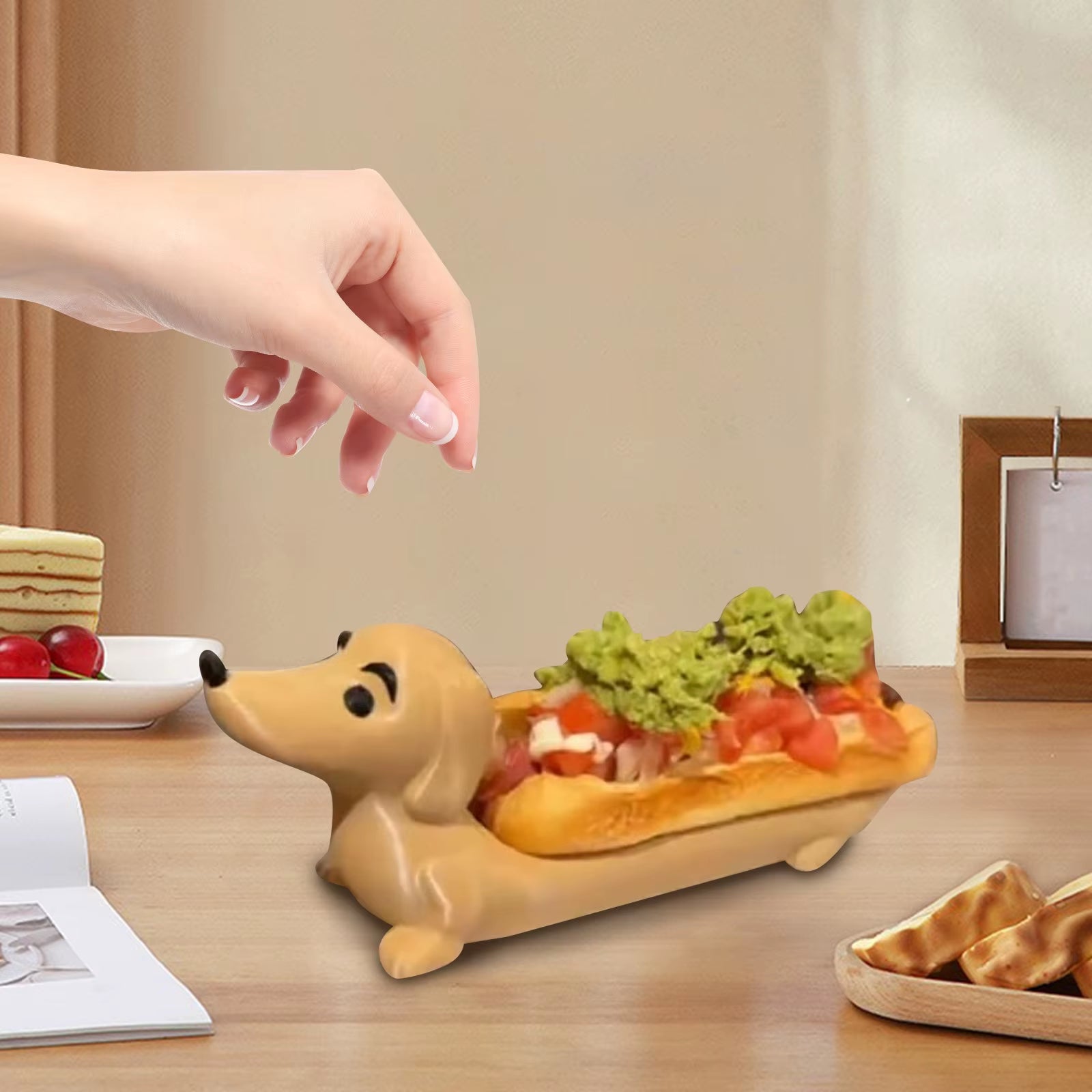 Sausage Dog Tray,Fun Hot Dog Sushi Tray,Candy Plate,Sausage Dog Meal Plate,Cute Shape Sandwich Dog Meal Plate for Home Decor