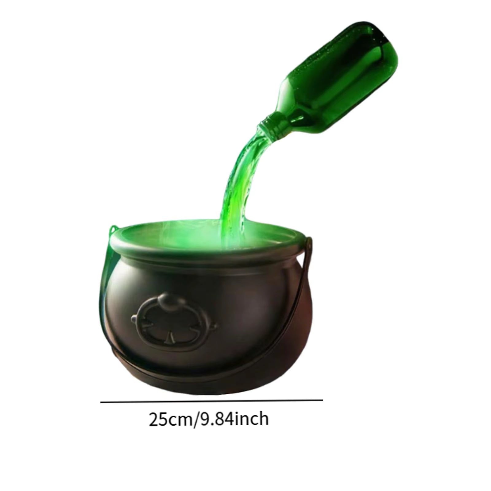 Halloween Witch Cauldron Mist Maker with Lights Indoor Floating Bottle Mist Maker Spooky Horror Holiday Haunted House Pot Prop