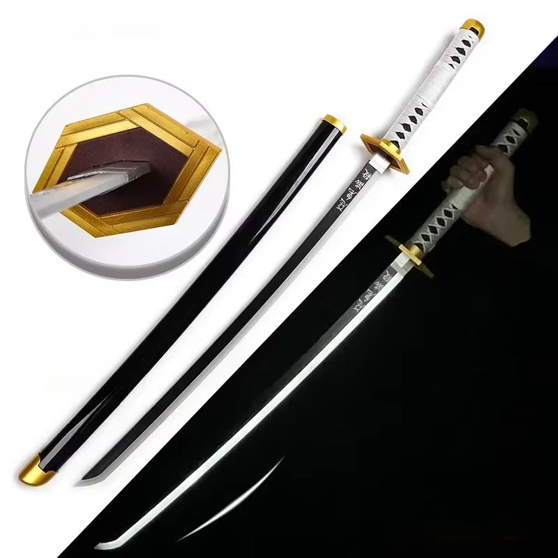 75Cm Luminous Demon Slayer Katana Swords Rechargeable Real Size Japanese Katana Samurai Tanjirou Cosplay Prop Anime Toys Gift