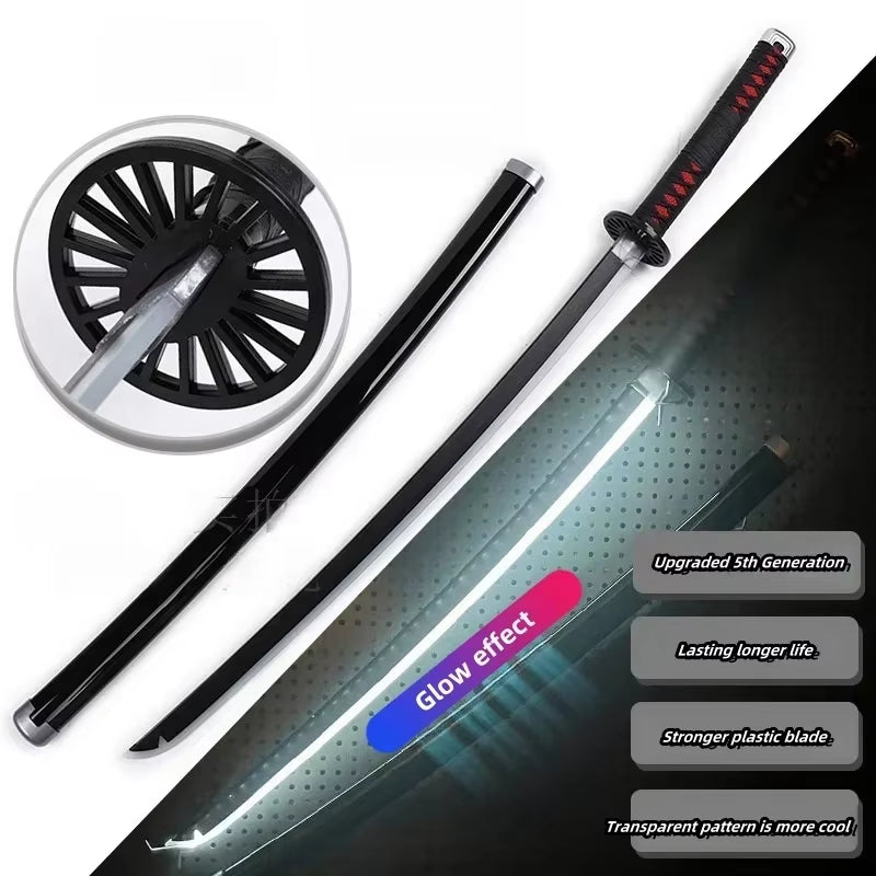 75Cm Luminous Demon Slayer Katana Swords Rechargeable Real Size Japanese Katana Samurai Tanjirou Cosplay Prop Anime Toys Gift
