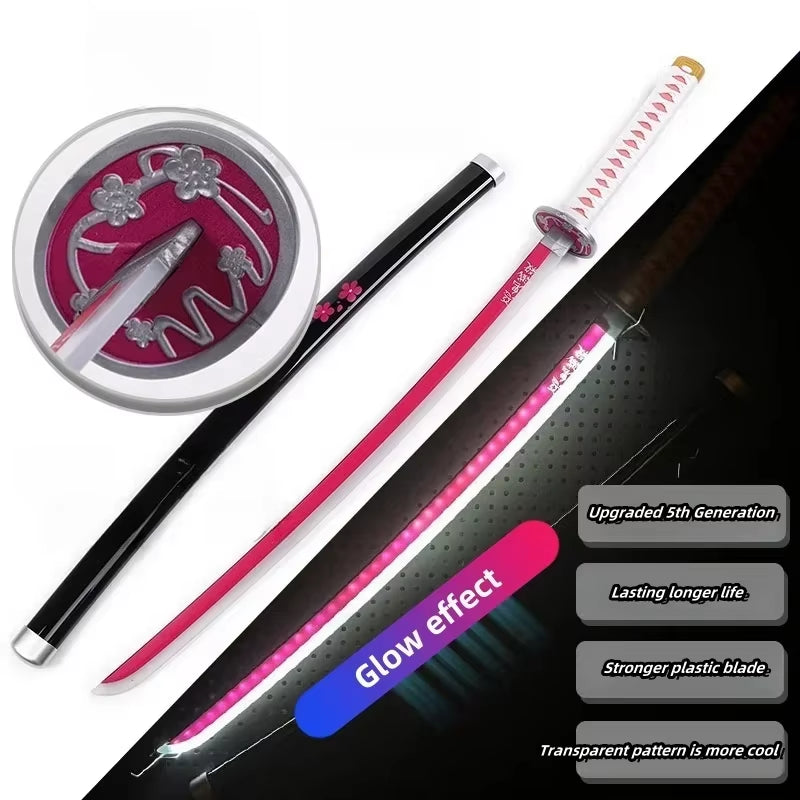 75Cm Luminous Demon Slayer Katana Swords Rechargeable Real Size Japanese Katana Samurai Tanjirou Cosplay Prop Anime Toys Gift