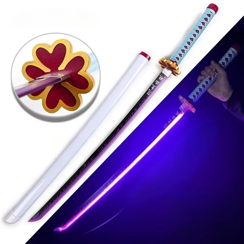 75Cm Luminous Demon Slayer Katana Swords Rechargeable Real Size Japanese Katana Samurai Tanjirou Cosplay Prop Anime Toys Gift